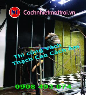 Thi công vách thạch cao cách âm